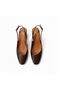 Brown Leather Women's Thick Heeled Shoes