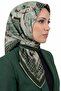 وشاح نسائي من القطن العضوي الناعم بنمط تجريدي أخضر