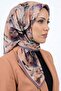Women's Salmon Floral Patterned Organic Soft Cotton Shawl