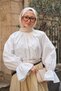 Women's Elastic Waist Pleated Detail Waist Tie Blouse White - 4