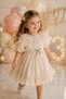 Girl's Ecru Dress with Gift and Buckle Combination Birthday Party Dress for 2-4 Years Old