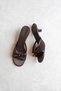 Tilda Women's Heeled Wrinkled Leather Sandals Brown