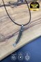 Fish Bone Necklace Steel Fish Skeleton Pendant Leather Cord Unisex Men Women Necklace - 4