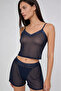 Pure Veil - Light Tulle, Crop Athlete Top, Panties and Shorts Set