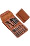 Special Design 16 Piece Manicure Pedicure Set Stainless Steel Nail Cutting Trimming Set with Special Brown Leather Bag - 5