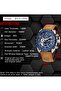 Watches for Men Luxury Quartz Water Resistant Watch Men's Chronograph Genuine Leather Strap 5120 - 8
