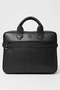 Black Leather Crossbody Laptop & Briefcase Bag 6083 - 3