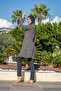 Women's Full-Covered Plus Size Black Patterned Long Sleeve Quick-Drying Sea Pool Hijab Swimsuit Set