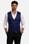 Men's V-Neck Vest Navy Blue Satin 54213