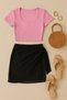 Women's Pink Crop Top and Pareo Set of 2, Cross-Tied Transparent Model Beach and Summer Combination Set Ma - 3