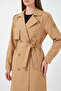 Women's Double Breasted Collar Tan Trench Coat - 4