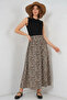 Women's Leopard Patterned Brown Skirt - 3