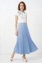 Women's Pleated Blue Skirt - 8