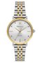 Stone Detailed Double Color Metal Cord Silver Dial Women Wrist Watch - 2