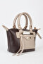 Women's Lupine Brown-Mink Lined Column Strap Zipper Closure Handbag and Shoulder Bag - 4