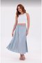 Pleated Midi Skirt High Waist Elastic Casual & Stylish Women's Skirt - 4