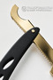 Professional Barber Razor, Gold Steel Folding Beard and Nape Drawing Knife 723252 - 5