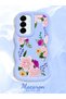 Samsung Galaxy A36 5g Compatible Case Camera Protector Blue Silicone Couple Phone Case Floral Pattern - 2