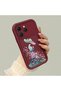 Tecno Spark 40 Compatible Case Camera Protector Burgundy Silicone Couple Phone Case Girl Pattern - 3