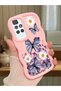 Redmi 10 2022 Compatible Case Camera Protector Pink Silicone Couple Phone Case Butterfly Pattern