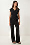 Modal Top and Bottom Set with Gold Accessories Lnt0035 Black - 3