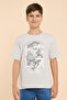 Graphic Print T-Shirt with Crew Neck and Short Sleeves