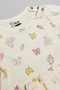 Printed Fit & Flare Dress with Crew Neck and Puff Sleeves - 4