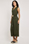 Solid Sleeveless Midi Dress - 2