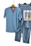 New Season Men's Summer Combed Cotton Triple (Shorts) Pajama Set - 2