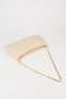 Women's Dalya Cream Star Embroidered Lined Zipper Closure Baguette Hand and Shoulder Bag - 4