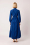 Women's Maxi Dress High Neck Half Placket Belted A-Line Cut Long Sleeve Woven Casual Daily Modern - 5