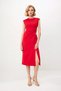 Women Sleeveless Crew Neck Tie Detail A-Line Midi Woven Dress Elegant Casual Comfortable Modern Stylish - 4