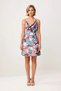 Women Sleeveless Degaje Collar A-Line Mini Satin Dress Polka Dot Pattern Relaxed Fit Casual Modern Stylish - 4