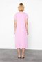 Women's Plus Size T-Shirt Dress A-Line Cut Short Sleeve Crew Neck Pocketed Midi Length 100% Cotton Comfortable - 5