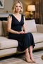 Women's Sleeveless V-Neck Bodycon Maxi Dress Modal Fabric Tie Detail Lined Relaxed Fit Casual Stylish - 3