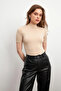 Women's 3-Pack Cream Bitter Coffee Navy Blue Short Sleeve Blouse - 2