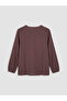 Lcw Everyday Brown Tied Collar Gathered Textured Blouse - 7