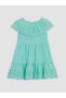 Green Girl's Embroidered Dress - 3