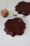 Set of 2 Red Brown 21 cm Ceramic Serving Plates / Set of 2 Presentation Plates - 3