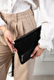 Women's Silver Hand and Shoulder Portfolio Clutch Bag