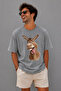 Funny Donkey Character Printed Unisex Oversize T-Shirt – Cotton Crew Neck Casual T-Shirt