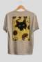 48 Cats for the Sake of Cat Love Printed Beige Oversize T-Shirt 100% Cotton Unisex Cat Lover Premium Design