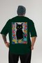For the Love of Cats 98 Cat Printed Green Oversize T-Shirt 100% Cotton Unisex Cat Lover Premium Design - 2