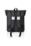 Expandable Roll Top Backpack 600D Waterproof Polyester, Laptop Backpack Fits 15 Inch Laptop, Padded Straps, Reflective Front Pocket, Black
