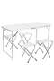 Premium Foldable Camping Table with 4 Stools, Lightweight, Adjustable Height, Easy Assembly