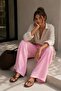 100% Cotton Muslin Fabric Wide Leg Women's Trousers My3535 - 3