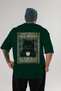 For the Love of Cats 105 Cat Printed Green Oversize T-Shirt 100% Cotton Unisex Cat Lover Premium Design - 2