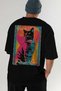 For the Love of Cats 72 Cats Printed Black Oversize T-Shirt 100% Cotton Unisex Cat Lover Premium Design - 7