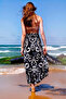 Black Gray Anthracite Geometric Patterned Viscose Sea Pareo Shawl Beach Skirt Multi-Purpose Summer Sarong Dress - 2
