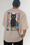 For the Love of Cats 98 Cat Printed Beige Oversize T-Shirt 100% Cotton Unisex Cat Lover Premium Design - 6